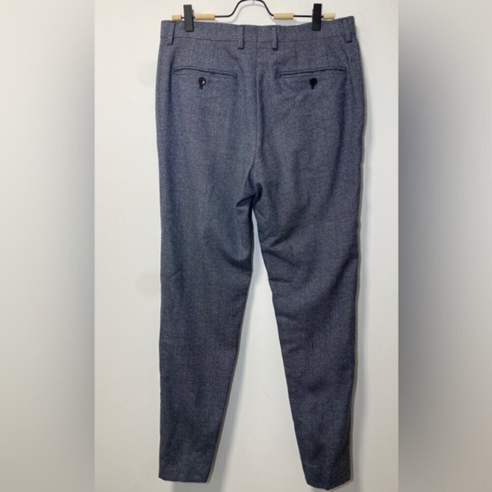 Reiss 100% Wool Check Morrow Trousers Indigo Women’s Waist 32 Short - Picture 5 of 8